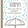 Head up sympathy encouragement card